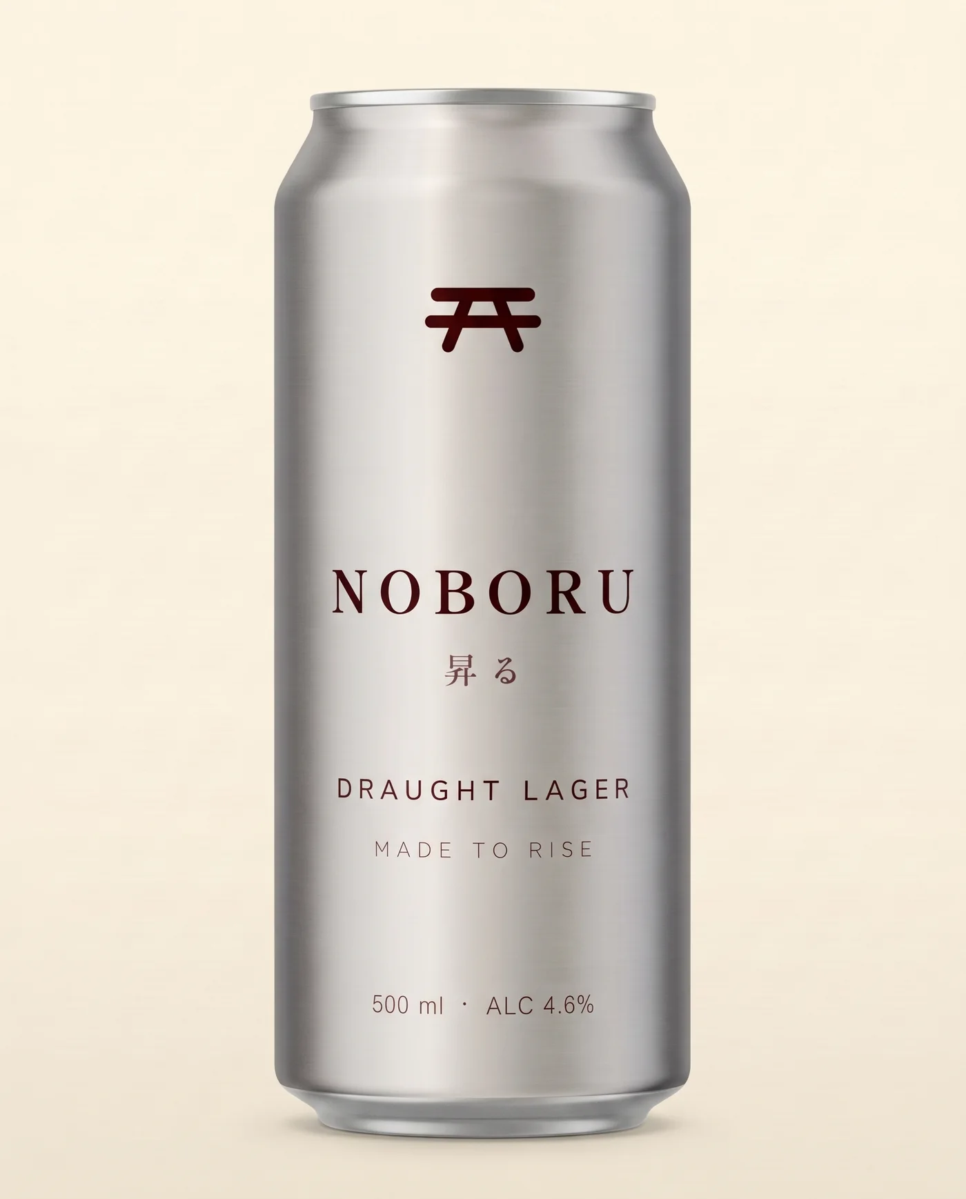 Noboru Draught lager, 500 ml can in bare aluminium