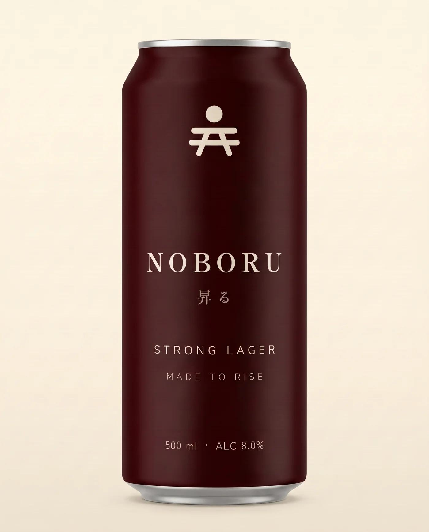 Noboru Strong lager, 500 ml can in oxblood